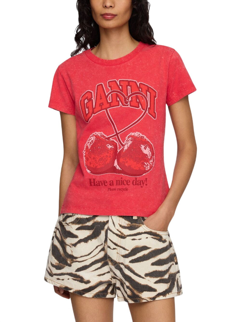 Red Graphic Crew Neck T-Shirt 2
