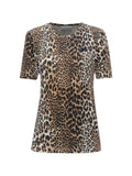 Brown Animal Print Crew Neck T-Shirt 1