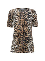 Brown Animal Print Crew Neck T-Shirt 1