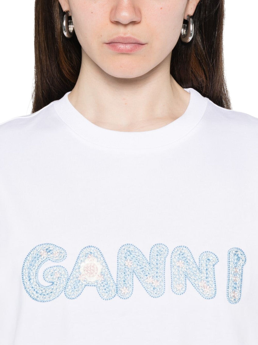 White Logo Crew Neck T-Shirt 5
