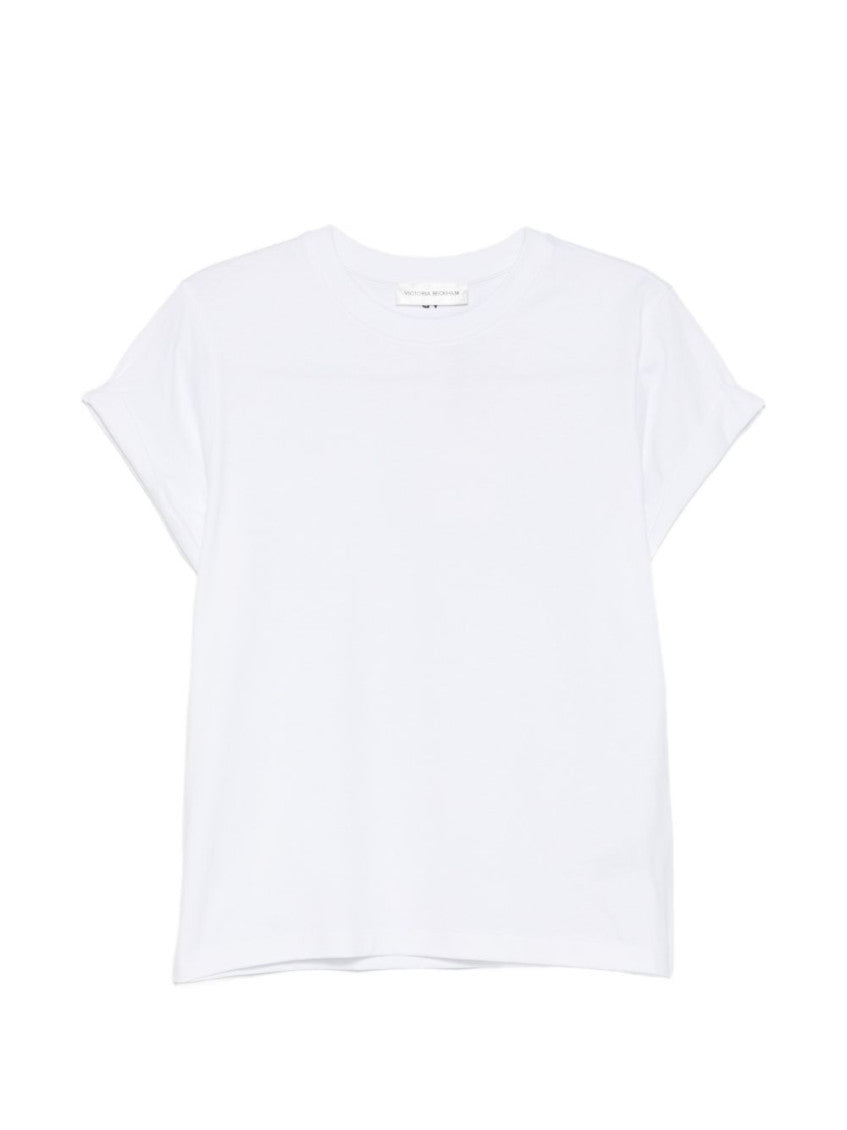 White Solid Crew Neck T-Shirt 1