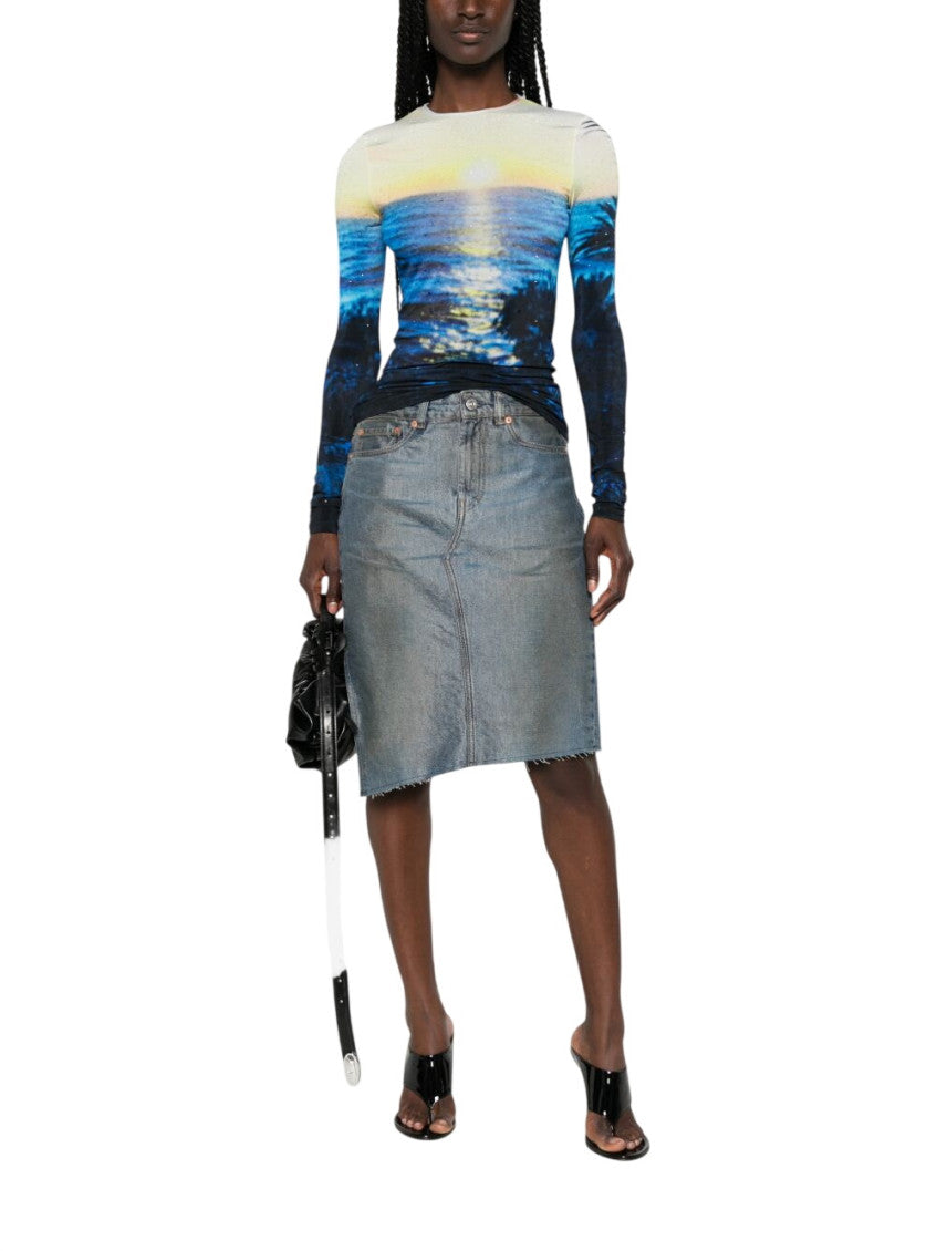 Multicolor Printed Crew Neck T-Shirt 2