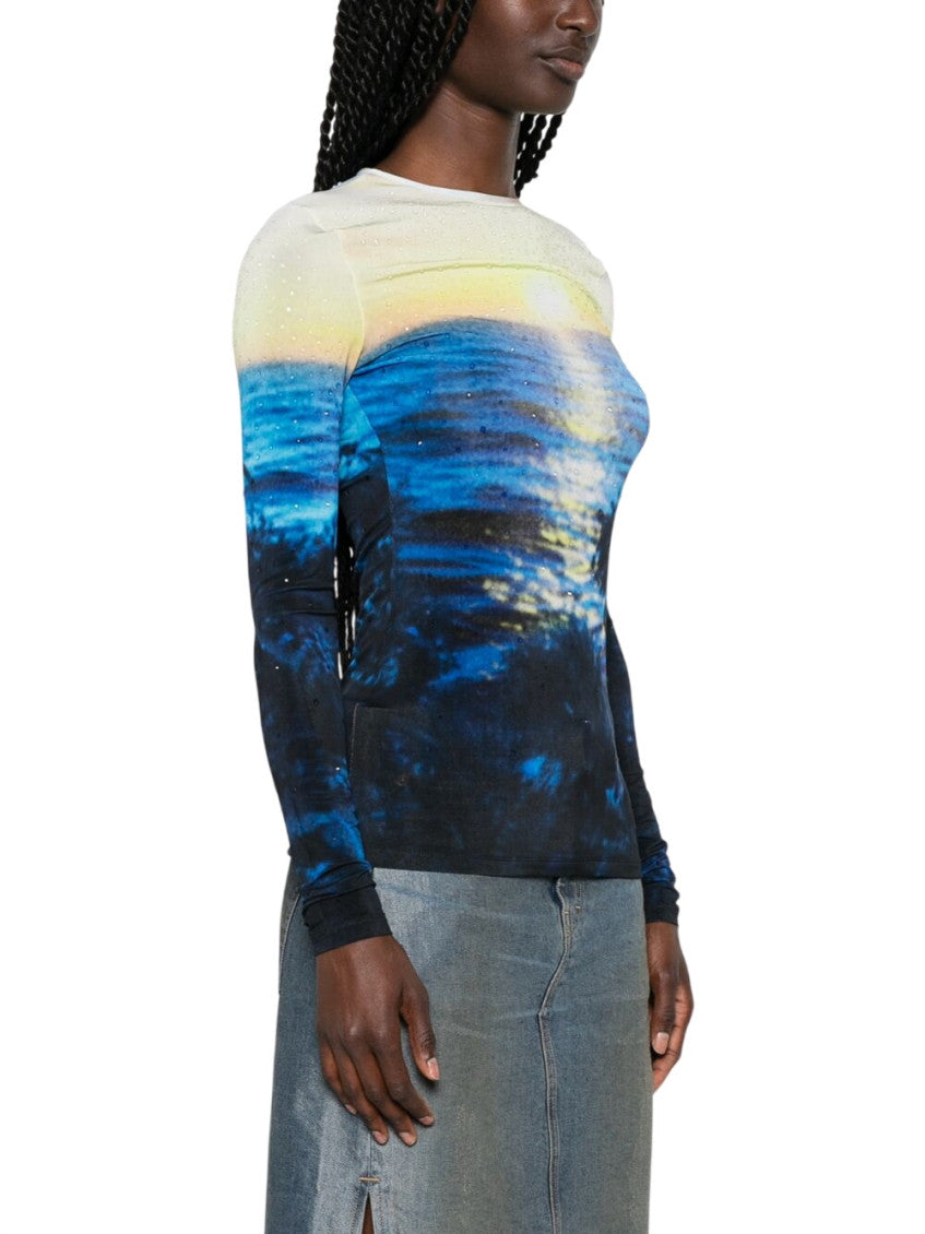 Multicolor Printed Crew Neck T-Shirt 4