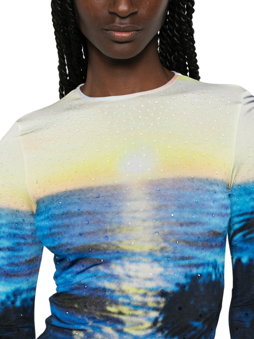 Multicolor Printed Crew Neck T-Shirt 5