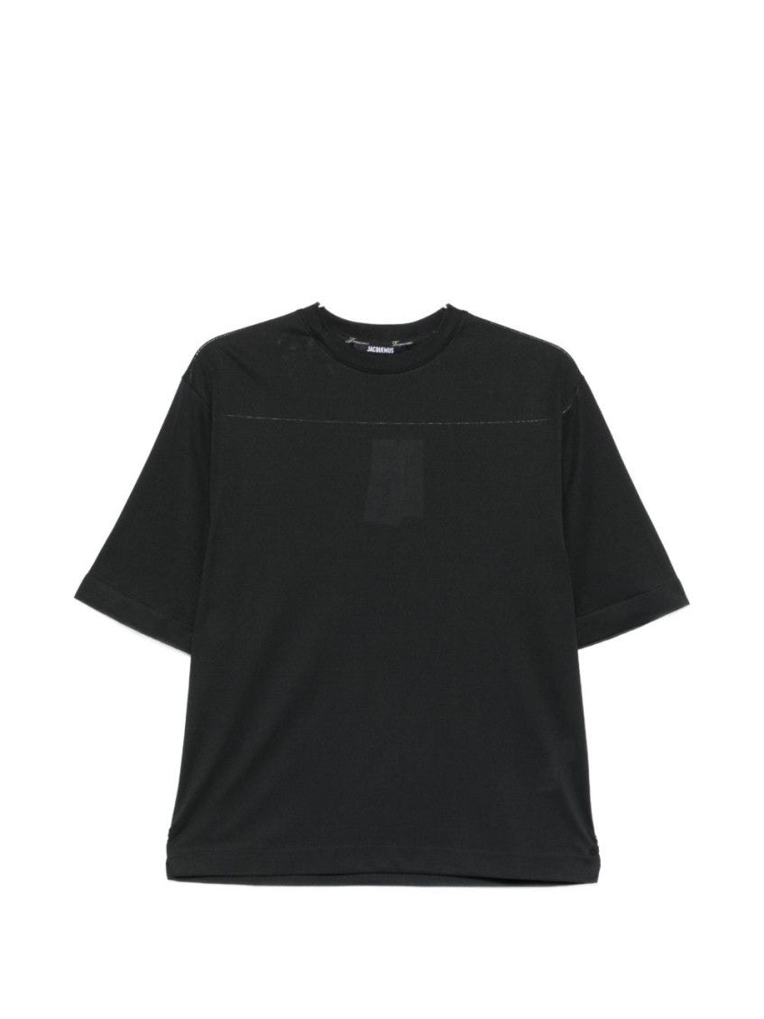 Black Solid Crew Neck T-Shirt 1