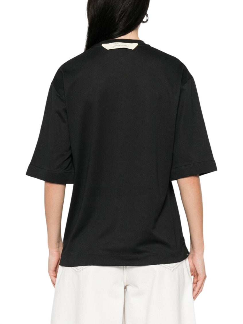 Black Solid Crew Neck T-Shirt 3