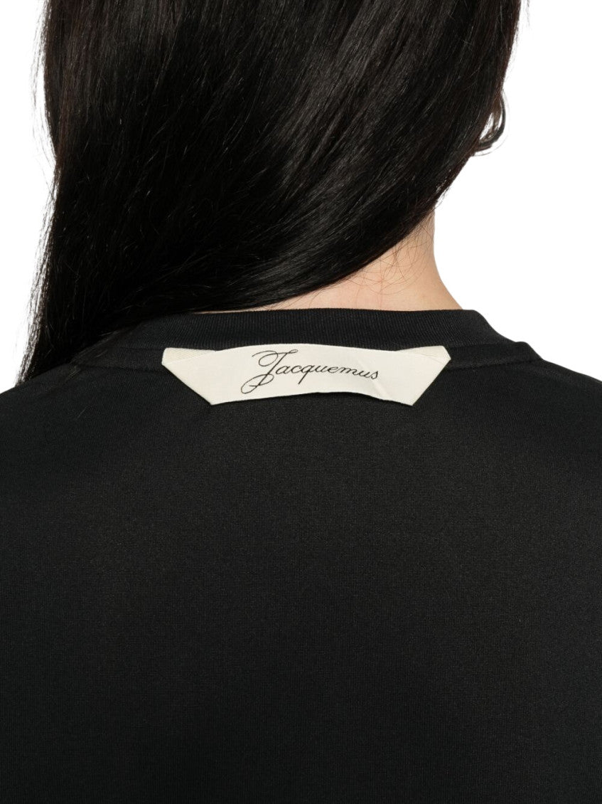 Black Solid Crew Neck T-Shirt 4