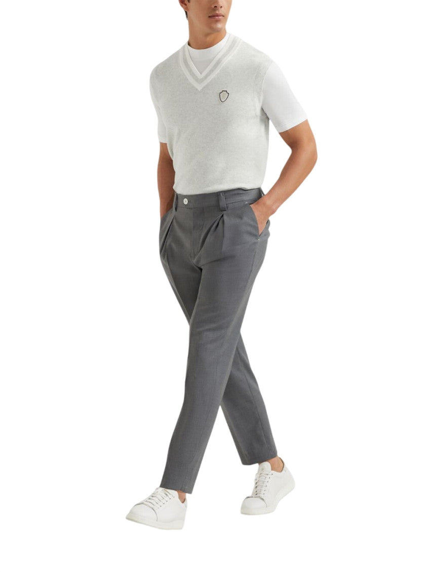 White Mock Collar T-Shirts 4