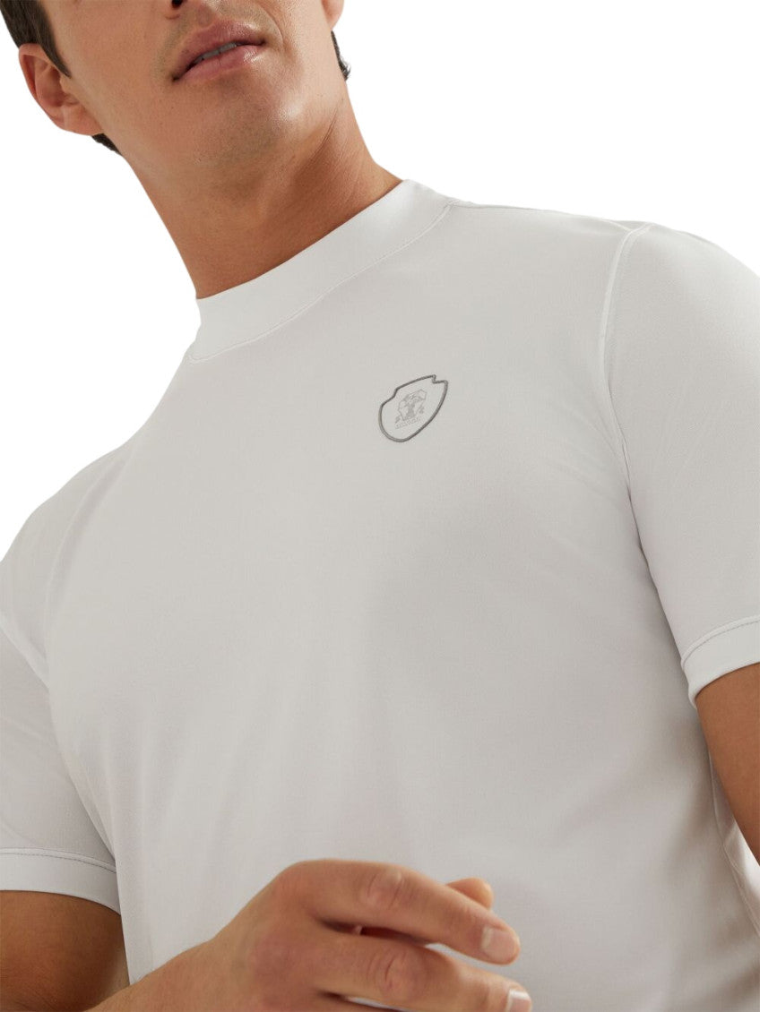 White Mock Collar T-Shirts 5