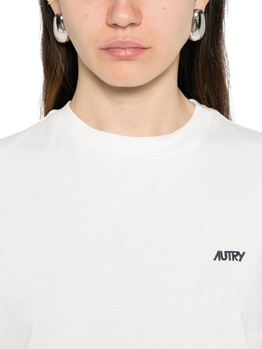 White Logo Crew Neck T-Shirt 4