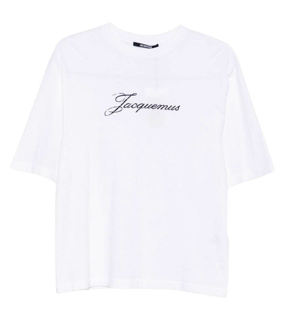 White Logo Crew Neck T-Shirt 1