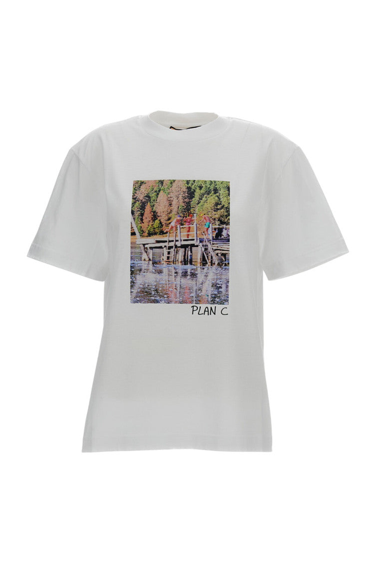 White Graphic Crew Neck T-Shirt 1