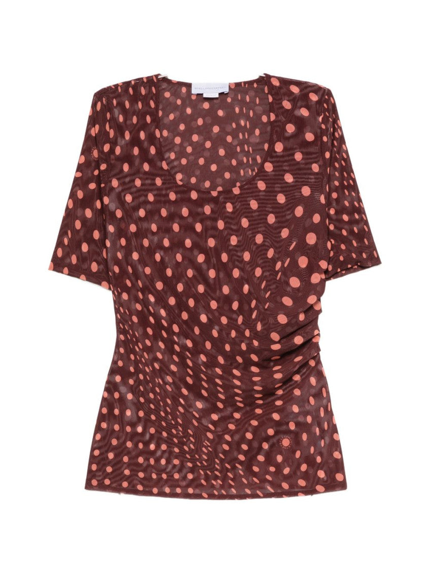 Red Polka Dot Scoop Neck Top 1