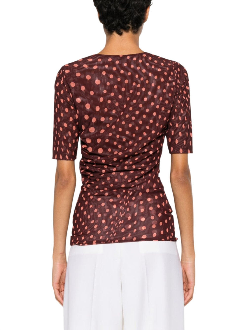 Red Polka Dot Scoop Neck Top 3