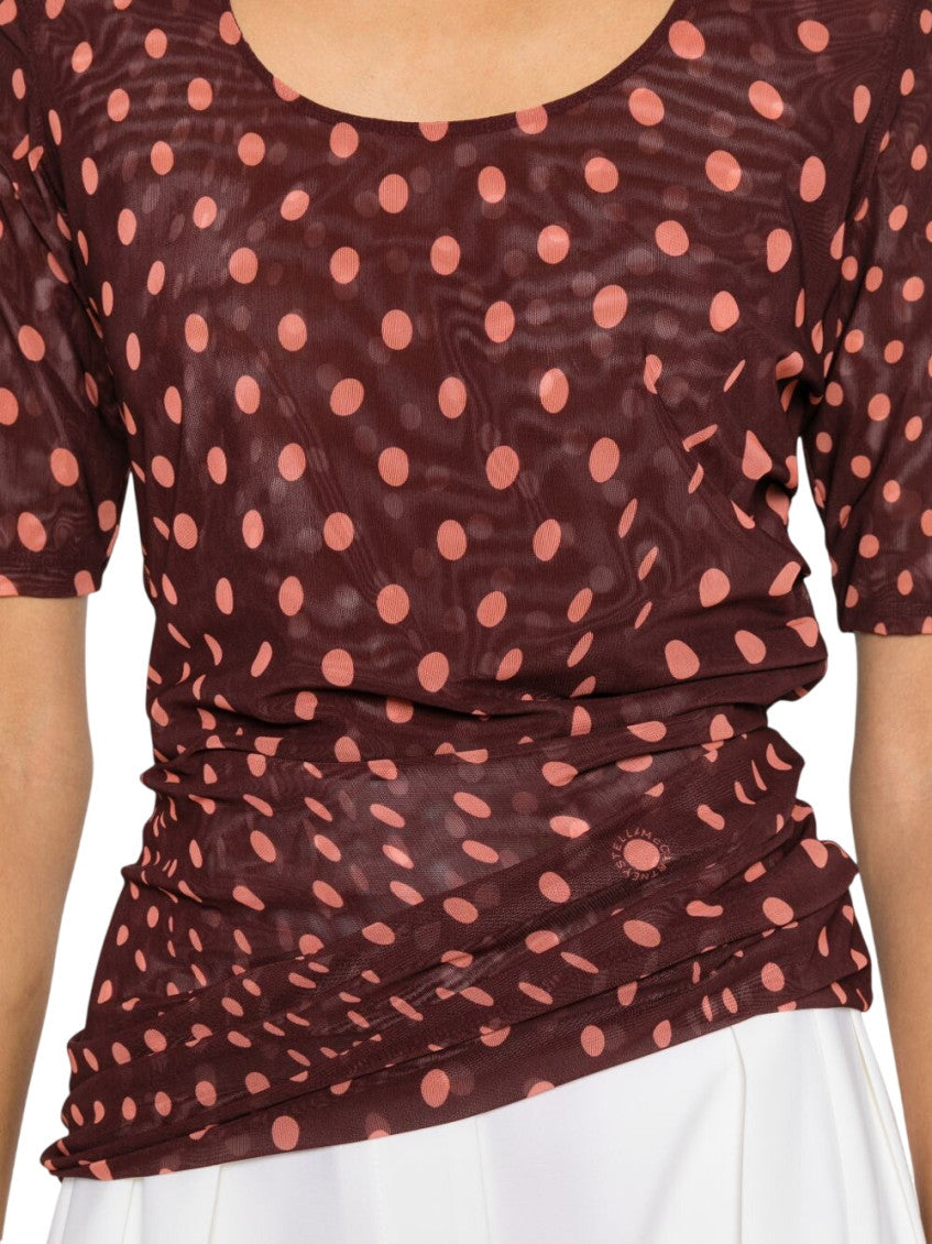 Red Polka Dot Scoop Neck Top 4