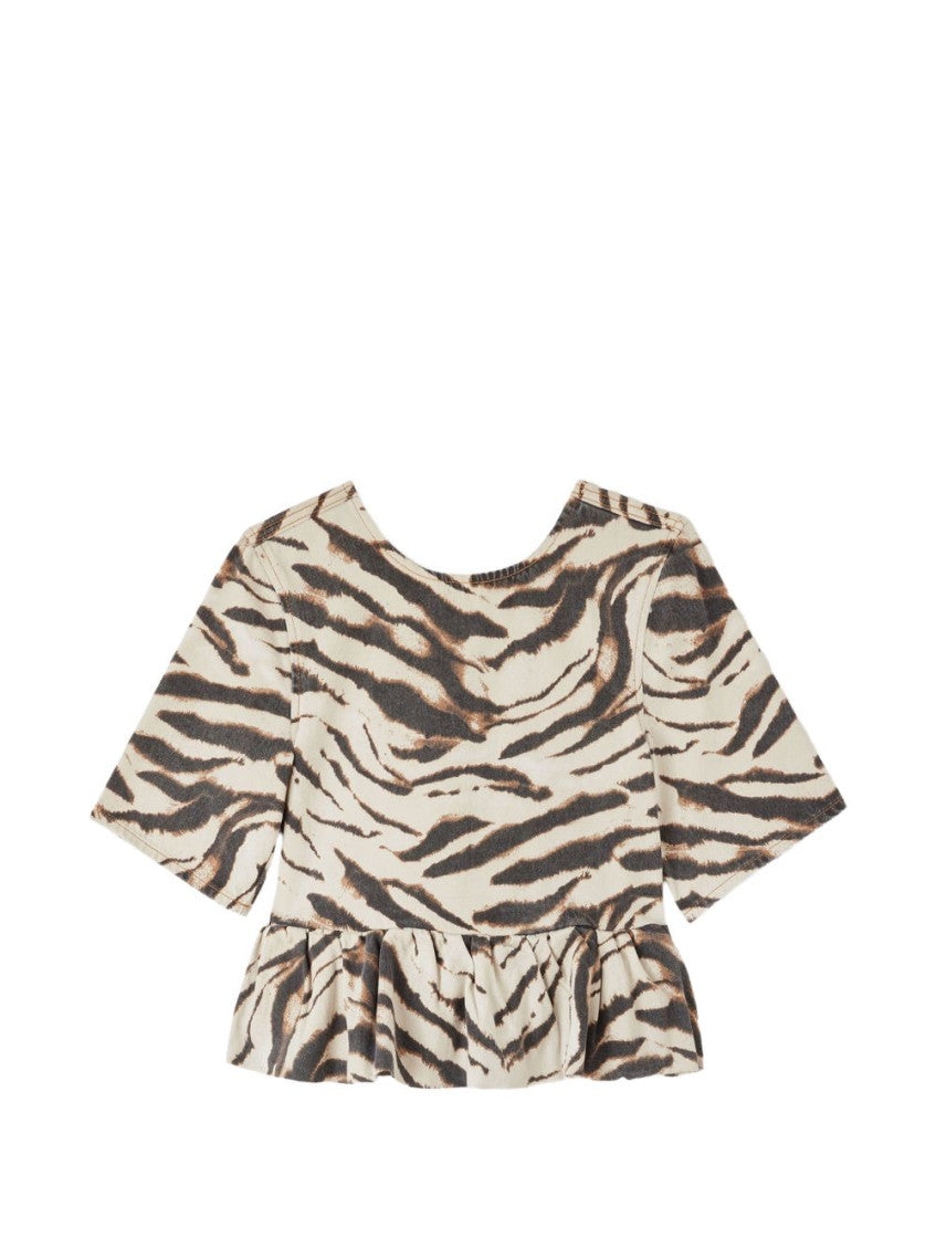 Multicolor Animal Print Round Neck Top 1