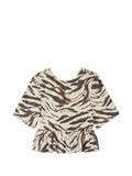 Multicolor Animal Print Round Neck Top 1