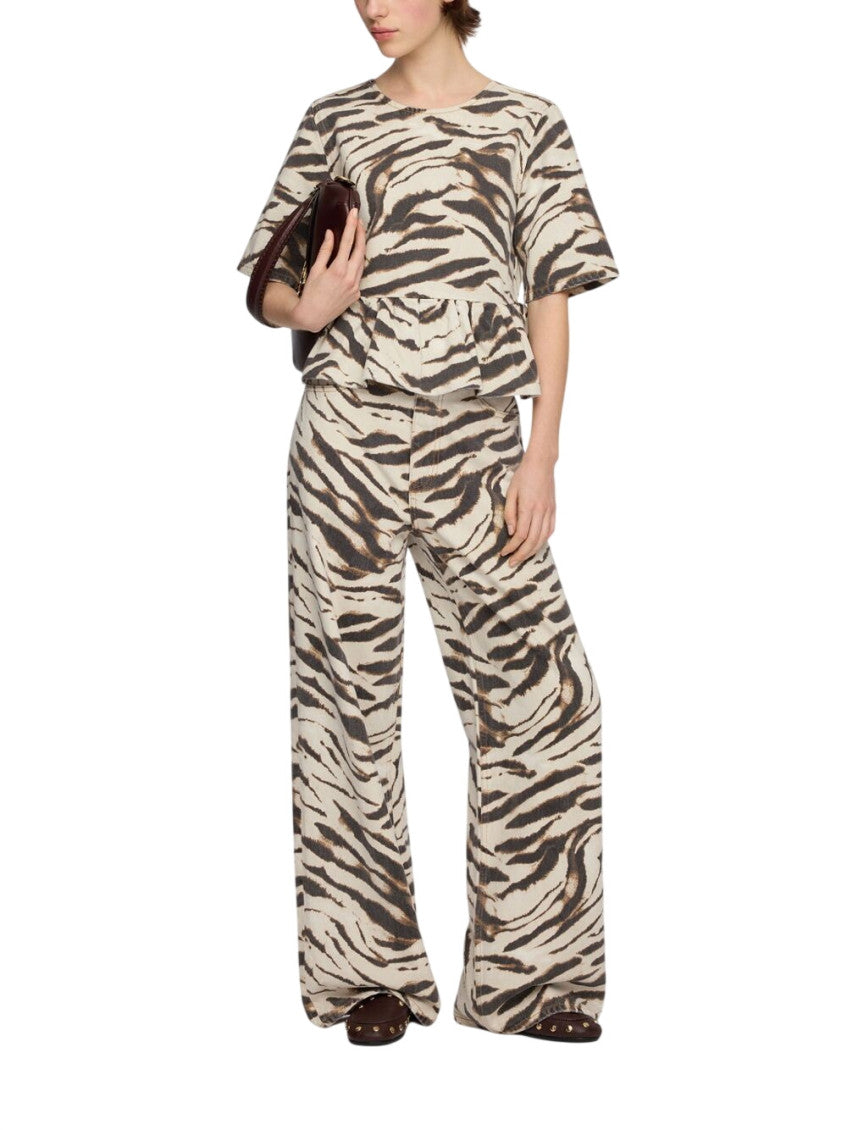 Multicolor Animal Print Round Neck Top 2
