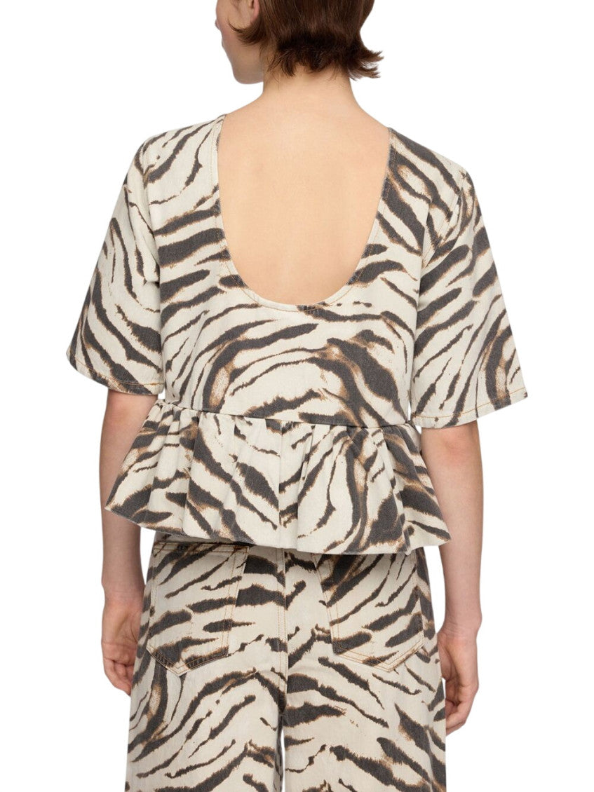 Multicolor Animal Print Round Neck Top 3