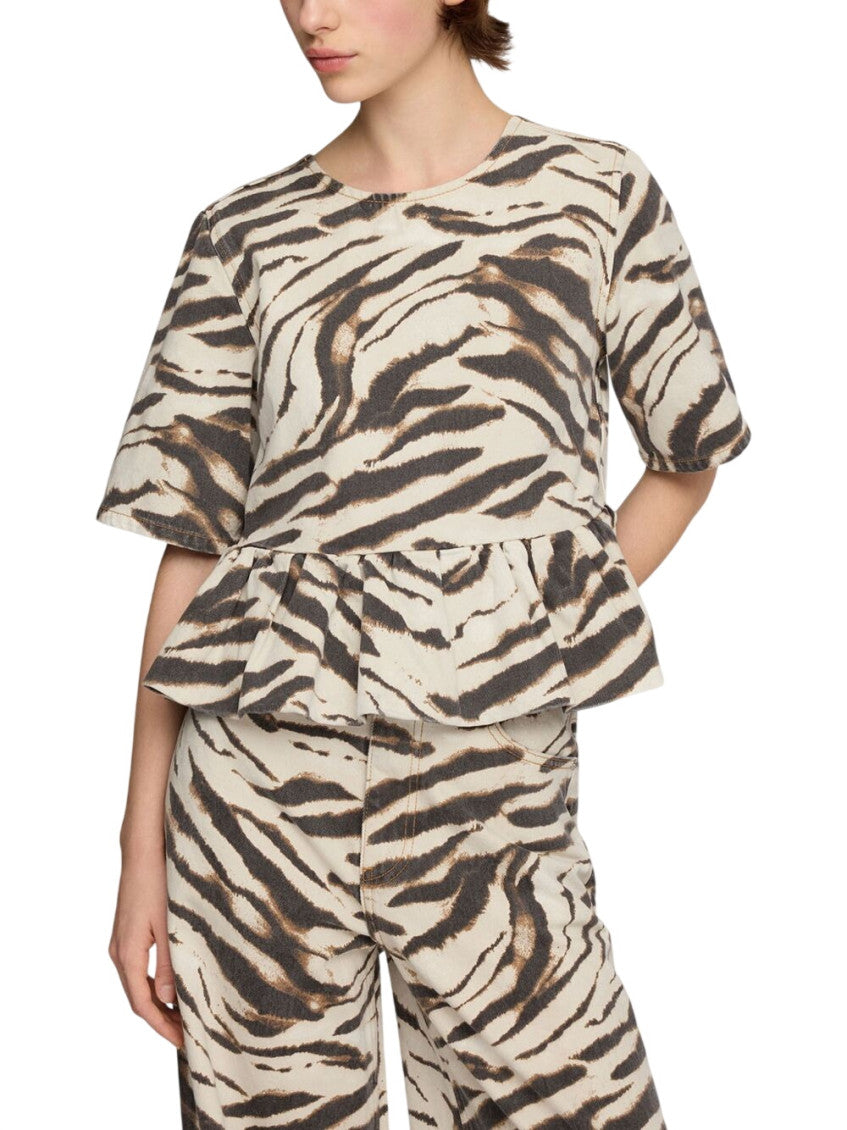 Multicolor Animal Print Round Neck Top 4