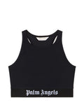 Black Logo Scoop Neck Top 1