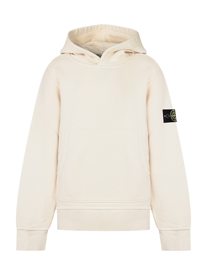 Kids White Solid Hoodie 1