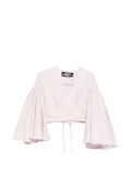 Pink Solid V Neck Top 1