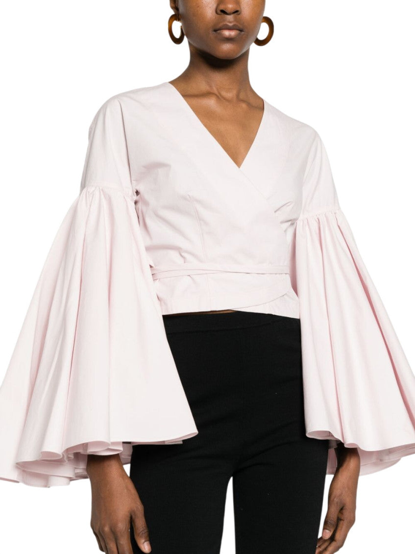 Pink Solid V Neck Top 2