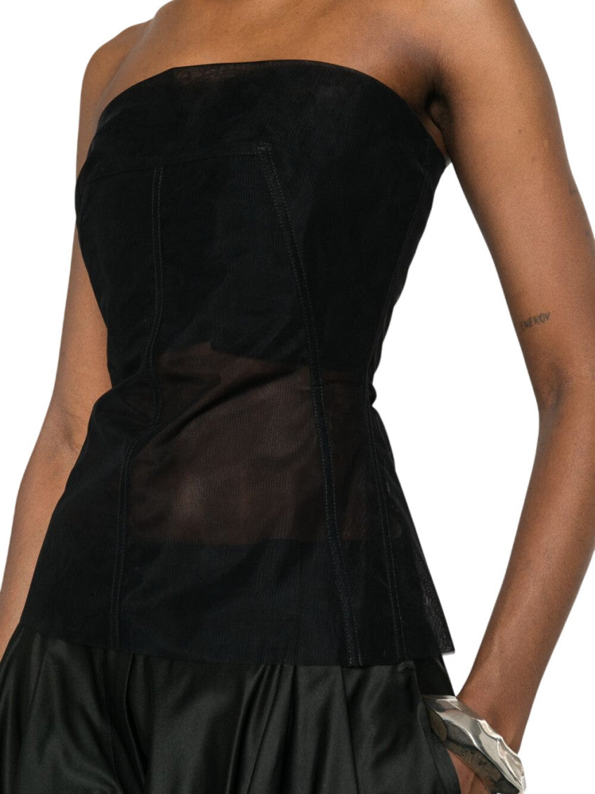 Black Transparent Strapless Top 4