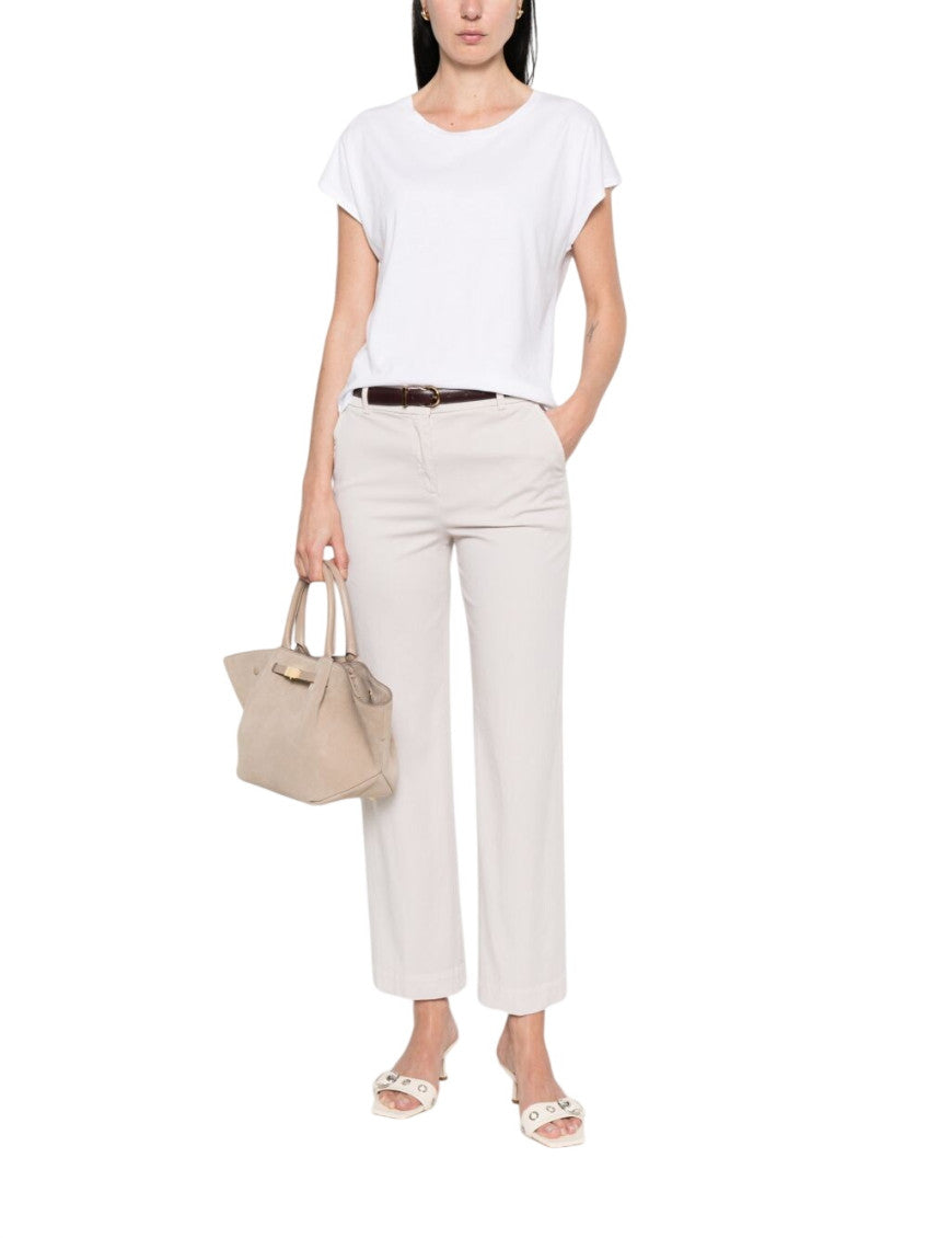 White Round Neck Top 5