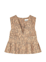 Beige Printed V Neck Top 1