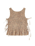 Beige Printed Round Neck Top 1