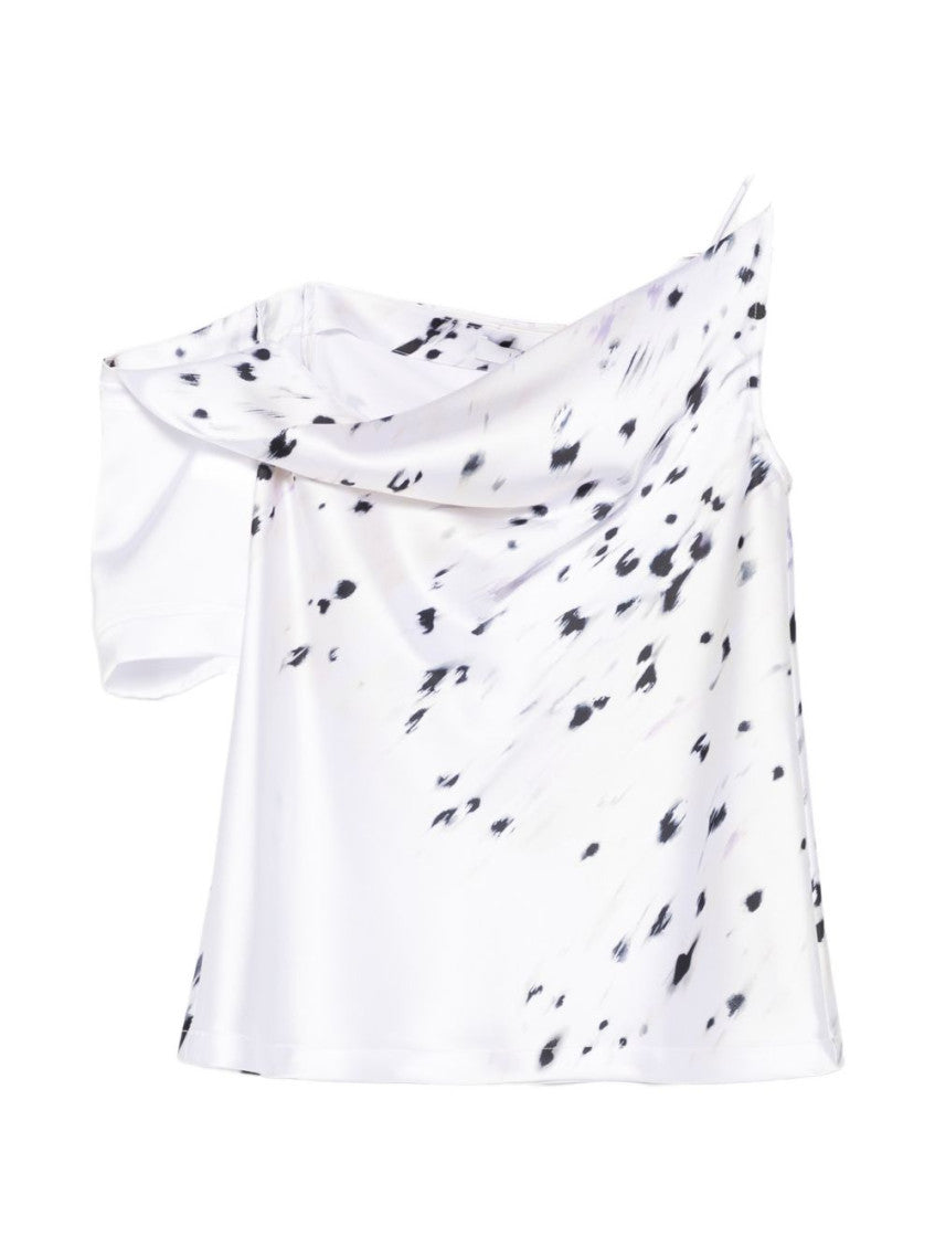 Grey Printed One Shoulder Top 1