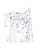 Grey Printed One Shoulder Top 1