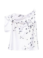 Grey Printed One Shoulder Top 1