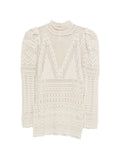 Beige Crochet Mock Collar Top 1