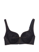 Blue Sweat Heart Neck Top 1