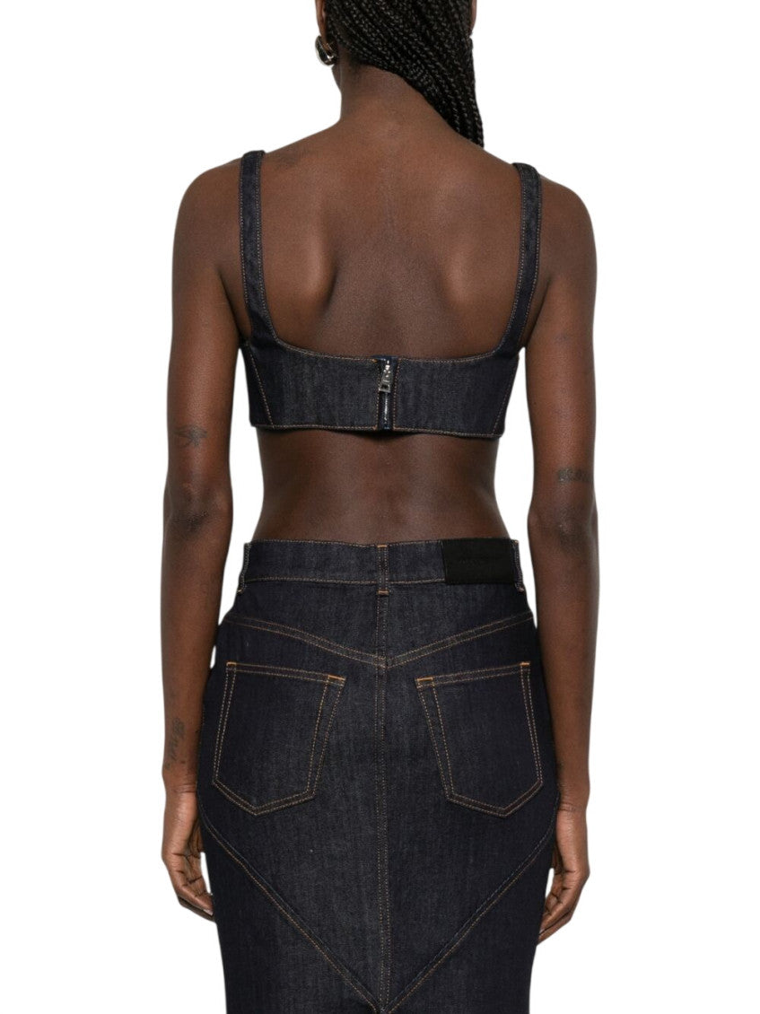 Blue Sweat Heart Neck Top 3