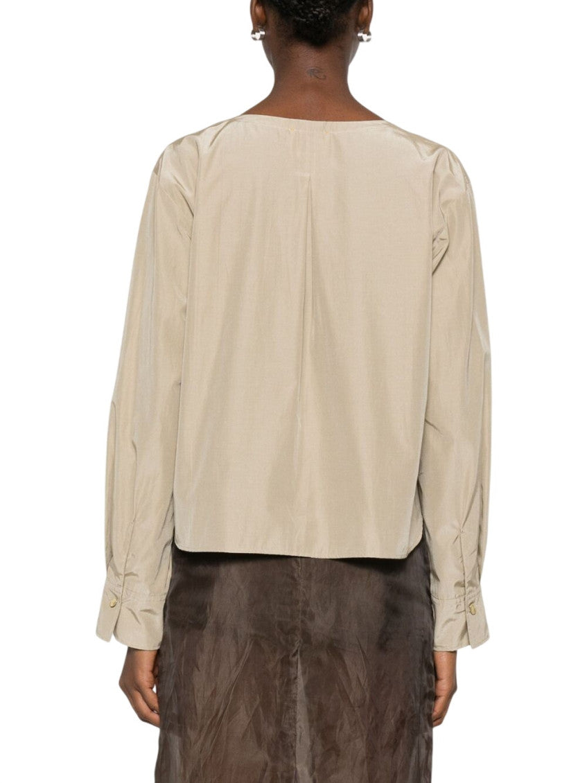 Beige Scoop Neck Shirt 3