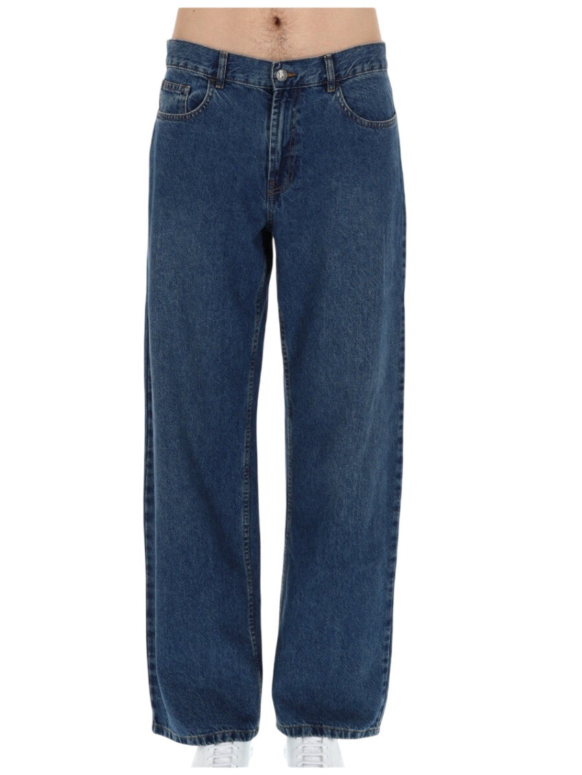 Blue Loose Mid Rise Jeans 1