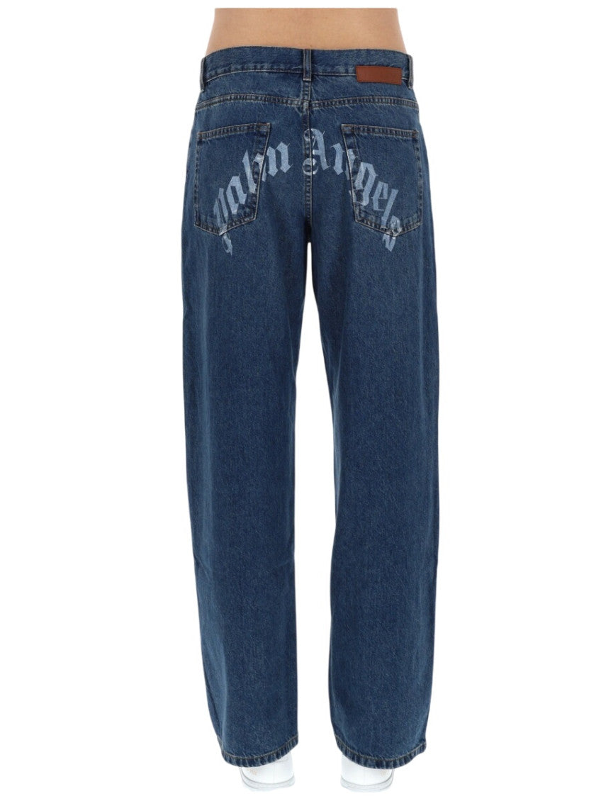 Blue Loose Mid Rise Jeans 2