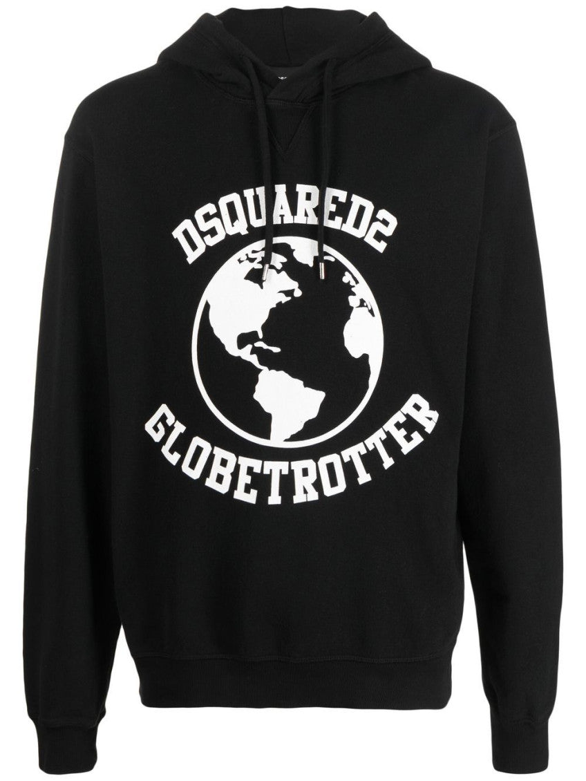 Black Graphic Hood Sweatshirts 1