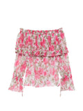 Pink Floral Off Shoulder Top 1
