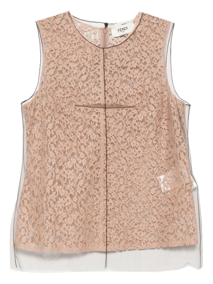 Beige Crew Neck Printed Top 1