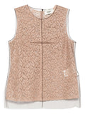 Beige Crew Neck Printed Top 1