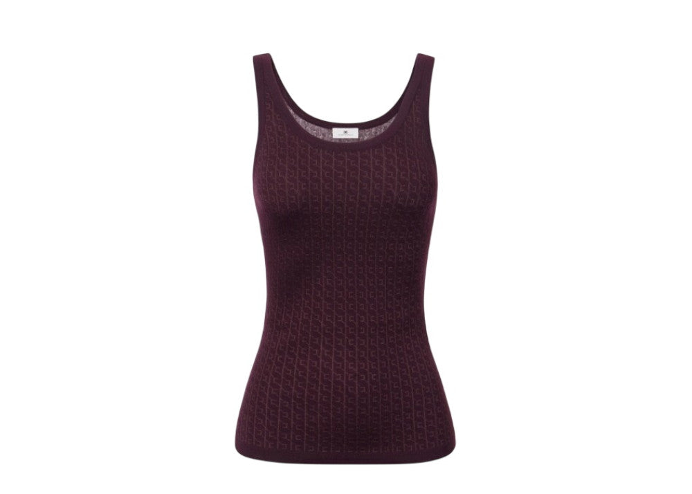 Maroon Logo Scoop Neck Top 1