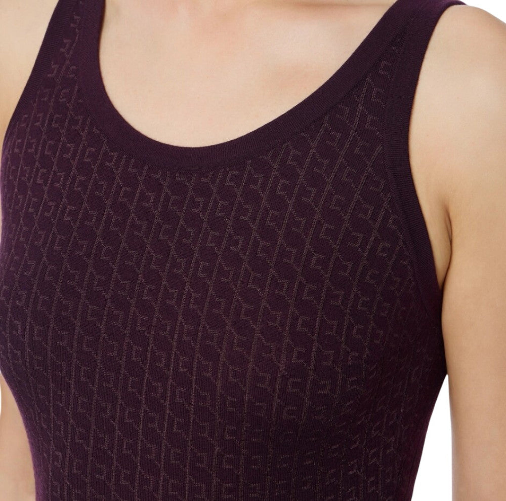 Maroon Logo Scoop Neck Top 4
