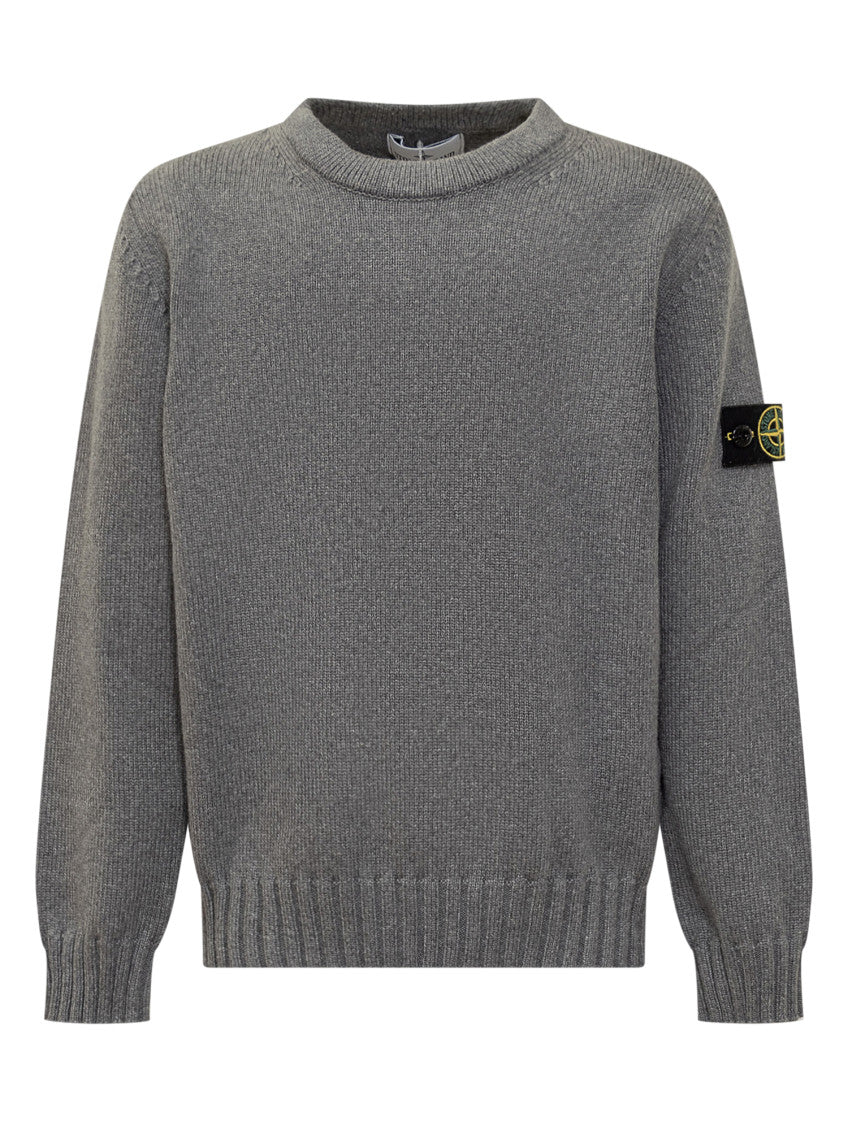 Kids Grey Solid Sweater 1