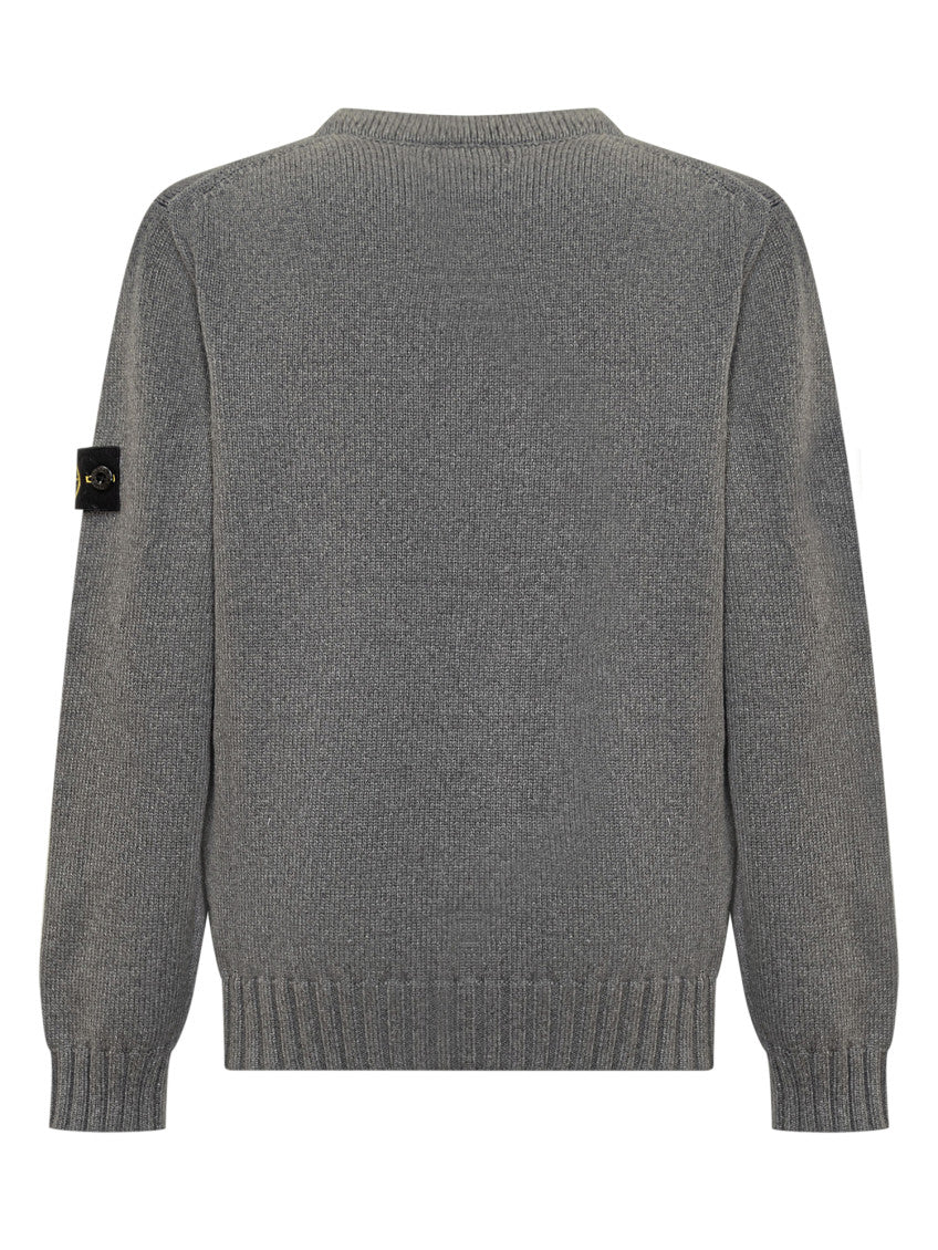 Kids Grey Solid Sweater 2