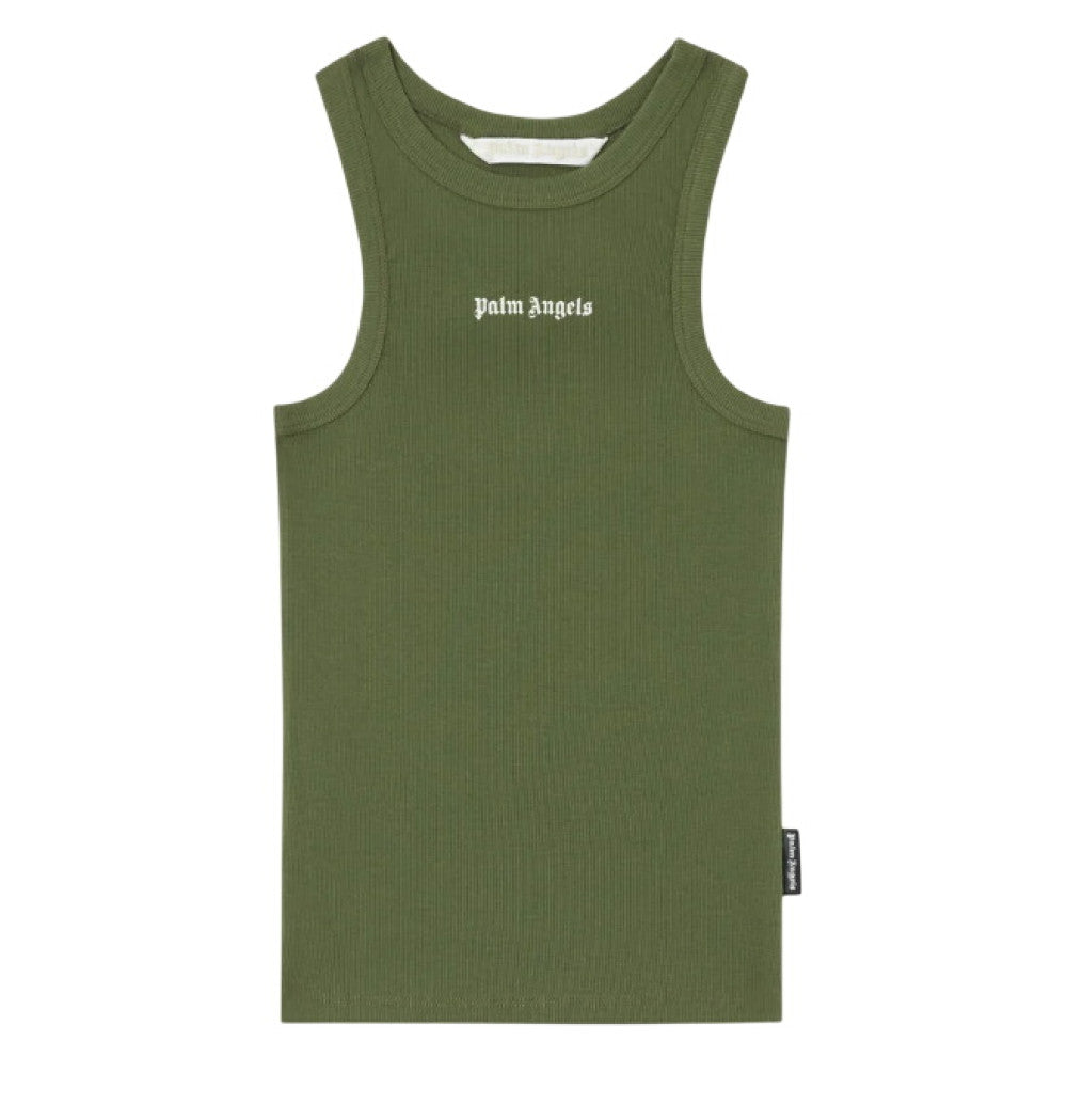 Green Logo Round Neck Tank Top 1